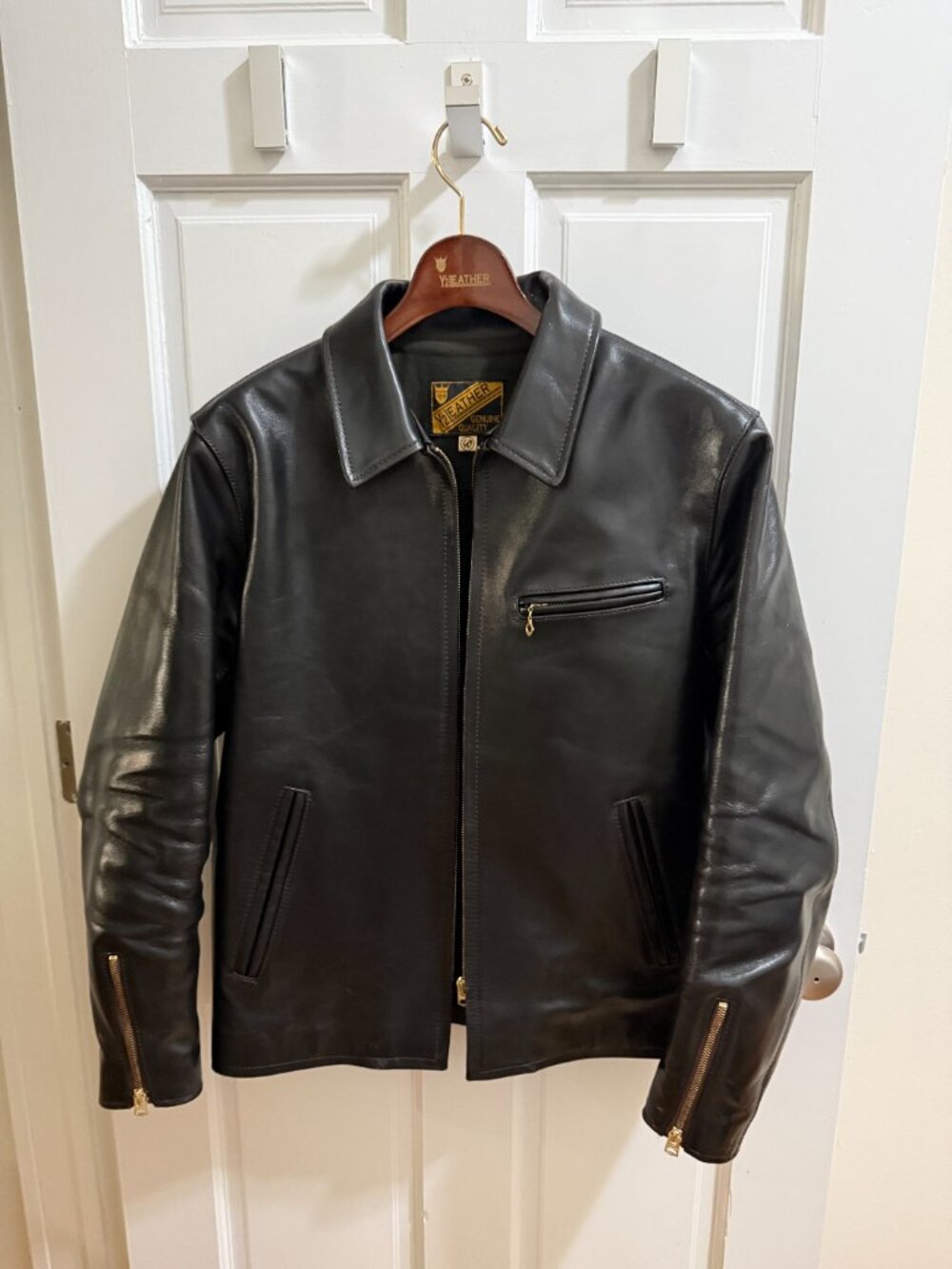 Y'2 Leather Single Rider Light Vintage Horsehide Teacore - Picture 2 of 7